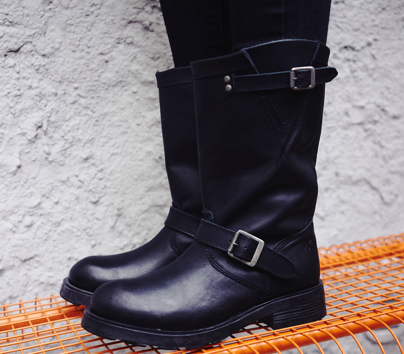 NEW BIKER 1001 BOOT W LEATHER BLACK