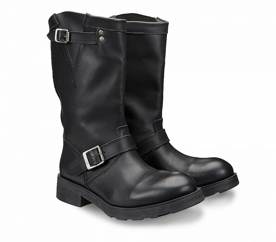 NEW BIKER 1001 BOOT W LEATHER BLACK